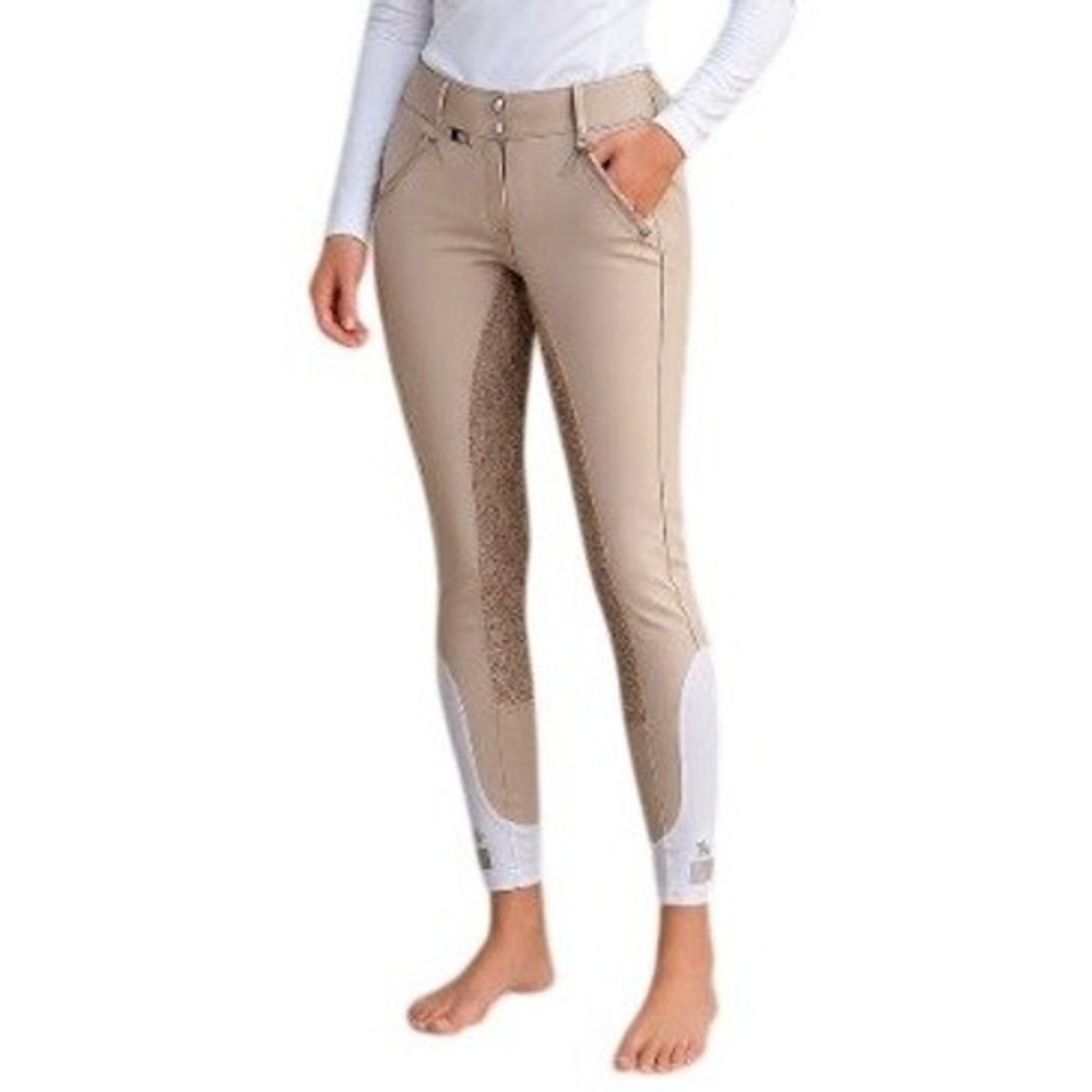 Equine Couture Beatta Tan Beige Full Seat Silicone Grip Britches Riding Pants 30